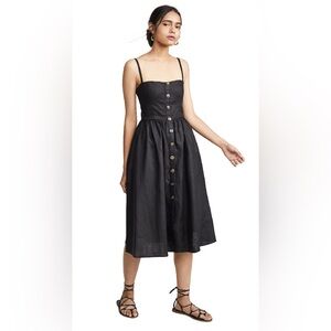 Reformation Black Linen Tori Dress